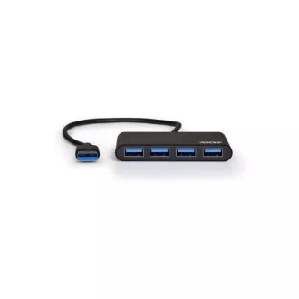 PORT HUB USB-A, 4x USB-A 3.0, fekete