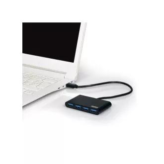 PORT HUB USB-A, 4x USB-A 3.0, fekete
