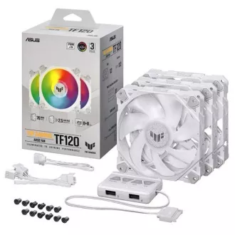 ASUS ventilátor TUF GAMING TF120 ARGB 3IN1 WHITE, 3x120mm-es PC ház ventilátor ASUS ventilátor TUF GAMING TF120 ARGB 3IN1 WHITE, 3x120mm-es PC ház ventilátor