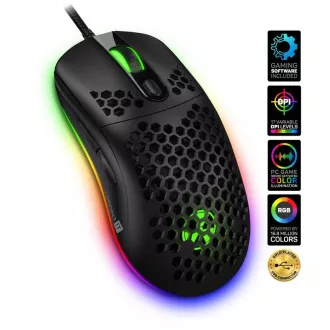 CONNECT IT BATTLE AIR 2 professzionális optikai játékegér   SW, 12800 DPI, fekete színű