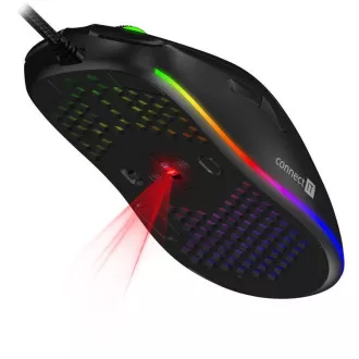 CONNECT IT BATTLE AIR 2 professzionális optikai játékegér   SW, 12800 DPI, fekete színű