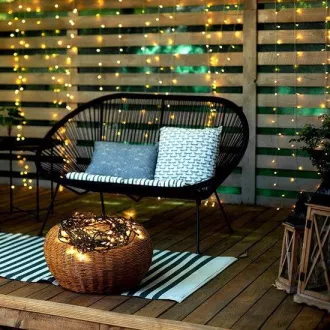 Solight LED kültéri karácsonyi lánc, 100 LED, 10m, 3m vezeték, 8 funkció, időzítő, IP44, meleg fehér