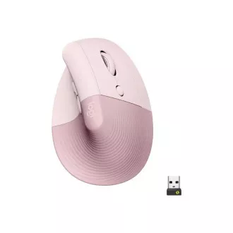 Logitech Lift függőleges ergonomikus egér üzleti használatra, rózsaszínű