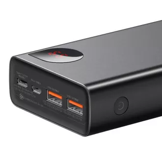 Baseus Adaman fém Power Bank digitális kijelzővel QC   PD 20000mAh 65W, fekete   USB-A/USB-C kábel 30cm, fekete