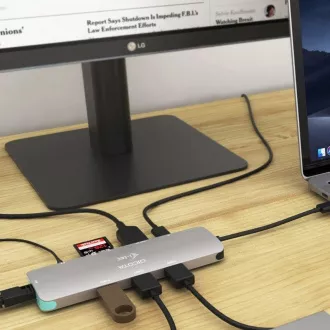 DICOTA USB-C hordozható 8 az 1-ben dokkolóállomás 4K HDMI/PD 100W
