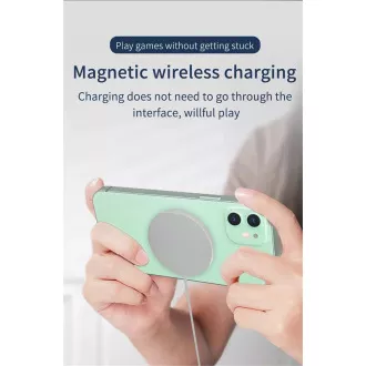 1stCOOL vezeték nélküli QI töltő 15W, hordozható, mágneses, MagSafe kompatibilis, fehér színben