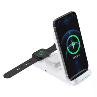 1stCOOL vezeték nélküli QI töltő 3in1, összecsukható, Apple kompatibilis, fehér 1stCOOL vezeték nélküli QI töltő 3in1, összecsukható, Apple kompatibilis, fehér
