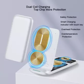 1stCOOL vezeték nélküli QI töltő 3in1, összecsukható, Apple kompatibilis, fehér 1stCOOL vezeték nélküli QI töltő 3in1, összecsukható, Apple kompatibilis, fehér