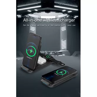 1stCOOL vezeték nélküli QI töltő 3in1, összecsukható, Apple kompatibilis, fekete 1stCOOL vezeték nélküli QI töltő 3in1, összecsukható, Apple kompatibilis, fekete