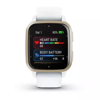 Garmin Venu Sq 2, krém arany / fehér szilikon szíj