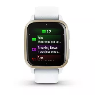 Garmin Venu Sq 2, krém arany / fehér szilikon szíj