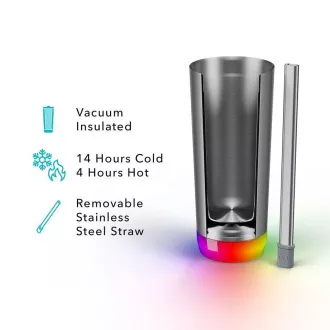 HidrateSpark Pro Tumbler - Intelligens folyadékpótló palack, 592 ml, rozsdamentes acél HidrateSpark Pro Tumbler - Intelligens folyadékpótló palack, 592 ml, rozsdamentes acél
