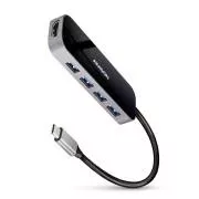 AXAGON HMC-6H4A, USB 3.2 Gen 1 hub, 4x USB-A port, HDMI 4k/30Hz, PD 100W, USB-C kábel 20cm