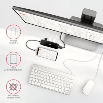 AXAGON HMC-6H4A, USB 3.2 Gen 1 hub, 4x USB-A port, HDMI 4k/30Hz, PD 100W, USB-C kábel 20cm