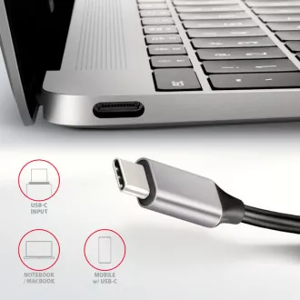 AXAGON HMC-6H4A, USB 3.2 Gen 1 hub, 4x USB-A port, HDMI 4k/30Hz, PD 100W, USB-C kábel 20cm