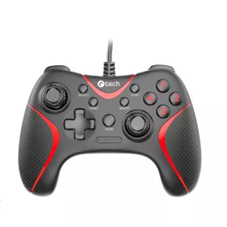 C-TECH Gamepad Theon PC/PS3-hoz, 2 programozható makró gomb, 2x analóg, X-bemenet, rezgő, 1, 8m kábel