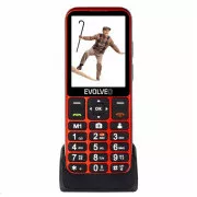 EVOLVEO EasyPhone LT, mobiltelefon idősek számára töltőállvánnyal, piros színű
