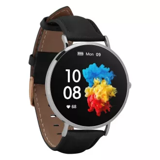 Garett Smartwatch Verona ezüst, fekete szíjjal