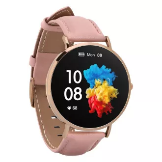 Garett Smartwatch Verona arany, rózsaszín szíjjal