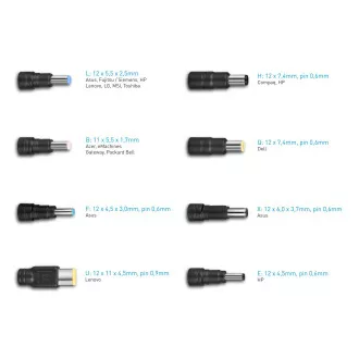 AVACOM QuickTIP 150W - univerzális adapter laptopokhoz 8 csatlakozó AVACOM QuickTIP 150W - univerzális adapter laptopokhoz 8 csatlakozó