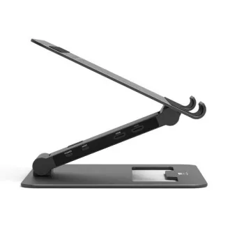 PORT dokkolóállomás állítható laptop állvánnyal akár 7 perifériához USB-C-n keresztül, fekete színben PORT dokkolóállomás állítható laptop állvánnyal akár 7 perifériához USB-C-n keresztül, fekete színben