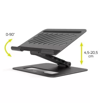 PORT dokkolóállomás állítható laptop állvánnyal akár 7 perifériához USB-C-n keresztül, fekete színben PORT dokkolóállomás állítható laptop állvánnyal akár 7 perifériához USB-C-n keresztül, fekete színben