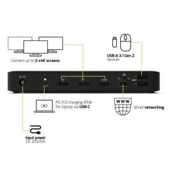 PORT dokkolóállomás akár 9 perifériához USB-C-n keresztül, fekete színben
