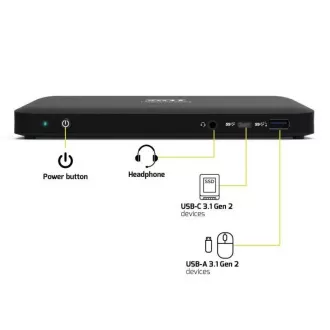 PORT dokkolóállomás akár 9 perifériához USB-C-n keresztül, fekete színben