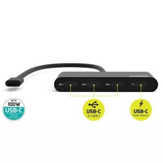 PORT hub USB-C 3x USB-C 3.1 porttal   1x USB-C 100 W-os PD-vel