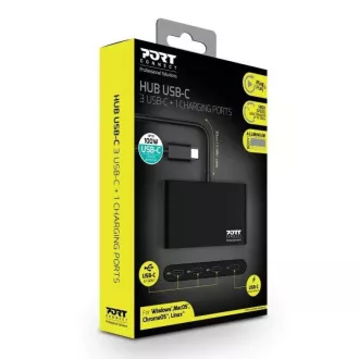 PORT hub USB-C 3x USB-C 3.1 porttal   1x USB-C 100 W-os PD-vel
