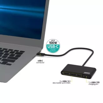 PORT hub USB-C 3x USB-C 3.1 porttal   1x USB-C 100 W-os PD-vel