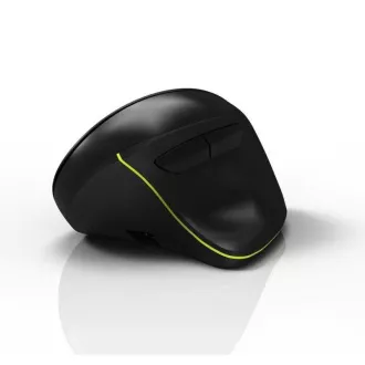 PORT függőleges vezeték nélküli ergonomikus egér, BT, 2, 4 GHz, USB-A/C, jobbkezes, fekete