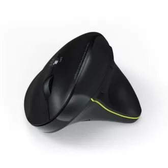 PORT függőleges vezeték nélküli ergonomikus egér, BT, 2, 4 GHz, USB-A/C, jobbkezes, fekete