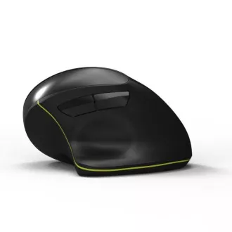 PORT függőleges vezeték nélküli ergonomikus egér, BT, 2, 4 GHz, USB-A/C, jobbkezes, fekete