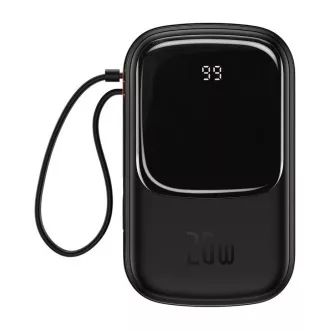 Baseus Qpow Pro digitális kijelzős gyorstöltő Power Bank 20000mAh 20W iP Fekete