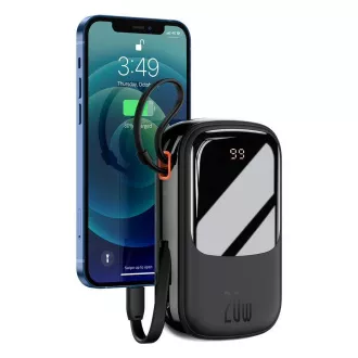 Baseus Qpow Pro digitális kijelzős gyorstöltő Power Bank 20000mAh 20W iP Fekete