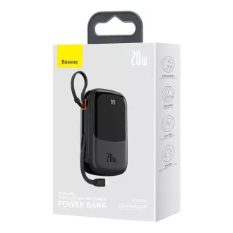 Baseus Qpow Pro digitális kijelzős gyorstöltő Power Bank 20000mAh 20W iP Fekete