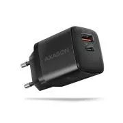 AXAGON ACU-PQ30, Teljesítménytöltő 30W, 2x port (USB-A   USB-C), PD3.0/PPS/QC4 /SFC/AFC/Apple, fekete színű