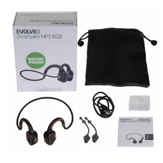 EVOLVEO BoneSwim MP3 16GB vezeték nélküli fejhallgató, arccsont, narancssárga színben