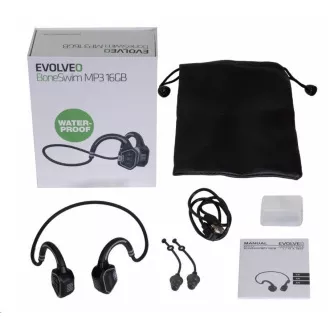 EVOLVEO BoneSwim MP3 16GB vezeték nélküli fejhallgató, arccsont, szürke