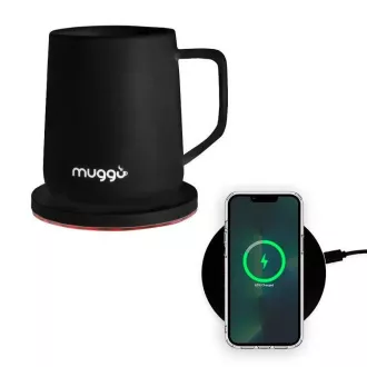 Muggo QI intelligens fűtött bögre - fekete