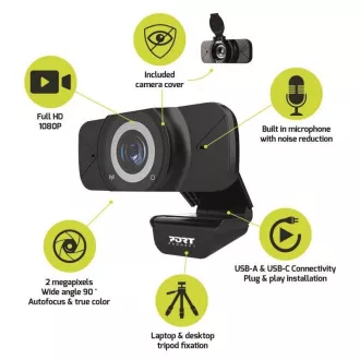 PORT USB webkamera, Full HD 1080P