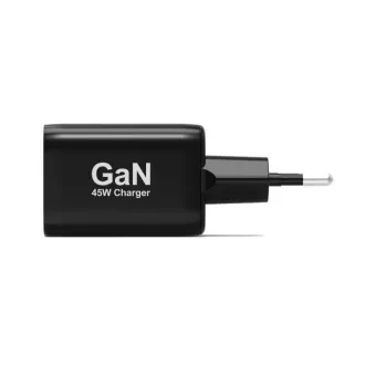 PORT hálózati töltő USB-C és USB-A csatlakozóhoz, 45 W, fekete