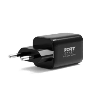 PORT hálózati töltő USB-C és USB-A csatlakozóhoz, 45 W, fekete