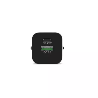 PORT hálózati töltő USB-C és USB-A csatlakozóhoz, 45 W, fekete