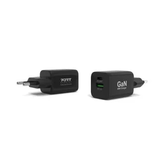 PORT hálózati töltő USB-C és USB-A csatlakozóhoz, 45 W, fekete