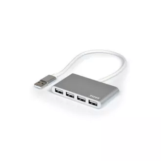 PORT USB HUB, 4x USB 2.0, szürke