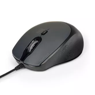 PORT optikai egér SILENT, USB-A/USB-C, 3600 DPI, fekete