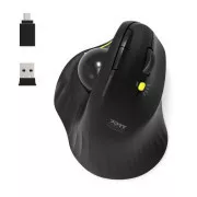 PORT vezeték nélküli ergonomikus egér ERGONOMIC TRACKBALL, 2, 4 Ghz & Bluetooth, USB-A/C, fekete