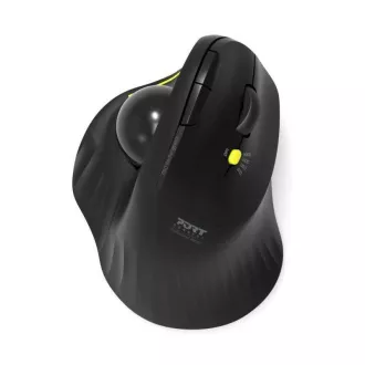PORT vezeték nélküli ergonomikus egér ERGONOMIC TRACKBALL, 2, 4 Ghz & Bluetooth, USB-A/C, fekete
